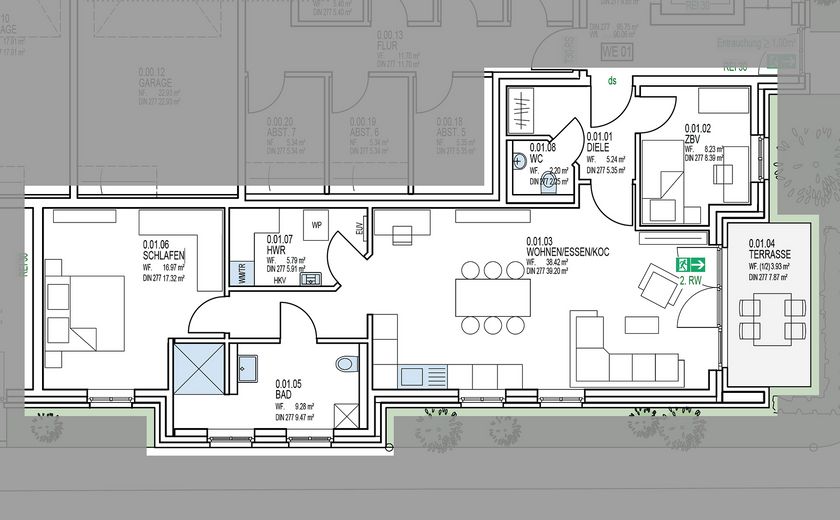 Kerken-Nieukerk'te 90,06m² zemin kat dairesi – Grundriss Wohnung 1