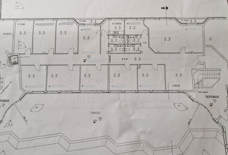 Grundriss, aktuelle Aufteilung