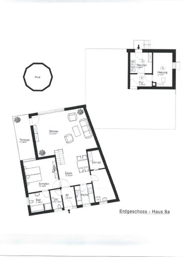 Ausgefallenes 2-Fam. Architektenhaus mit Pool,Energieausw. D, Runkel OT,provisionsfrei zu verkaufen – Grundriss Haus 8A u.Keller