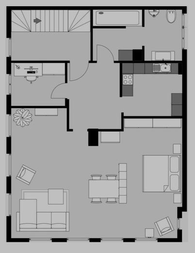 Möblierte Loft-Wohnung in zentraler Lage von Neckarsulm – Grundriss