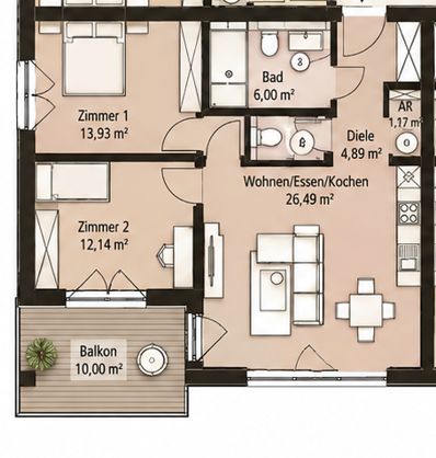Modernes Wohnglück auf 70 m² – Foto 2