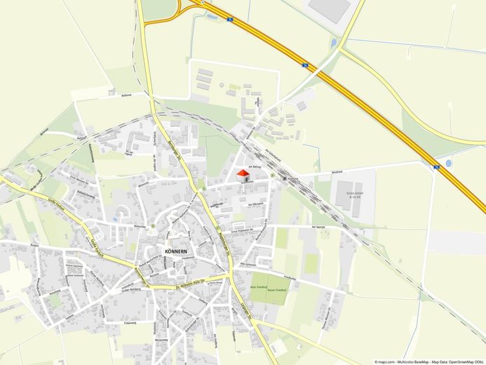 Historisches Gewerbeobjekt mit vielseitigen Nutzungsmöglichkeiten in Könnern – Geolyzer Kartenausschnitt