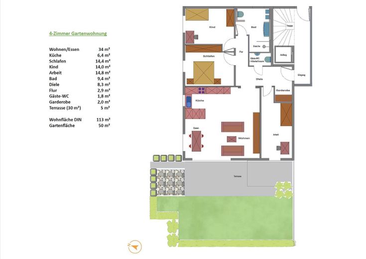 Großzügige 4-Zimmer-Gartenwohnung (113 m²) mit Aufzug & Westterrasse – provisionsfrei – Foto 11