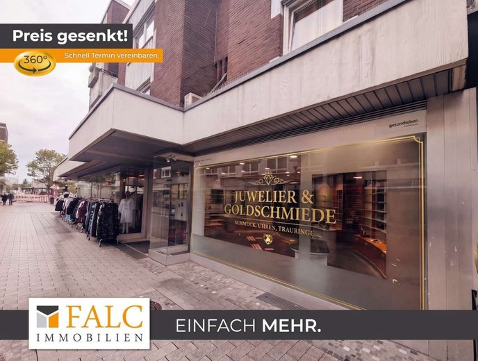 SICHTBARKEIT OHNE LIMIT! Über 100 m² Potenzial in Bestlage! Nebenwirkungen: massives Kundenaufkommen – Ladenlokal Außenansicht
