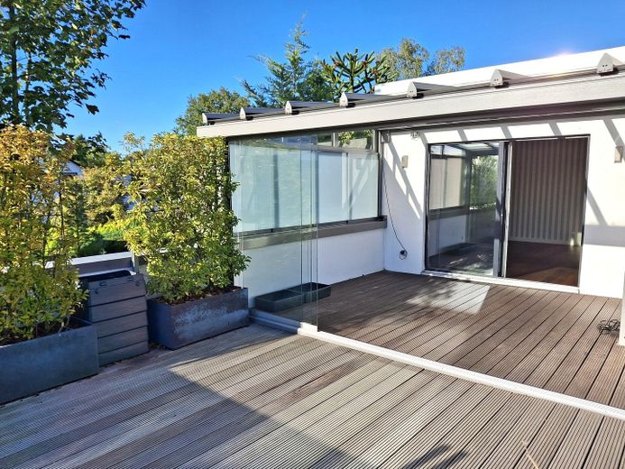 Exklusives Penthouse in Hamburg-Boberg, eigene Erdwärme, kein Hausgeld – Blick von der Südterrasse