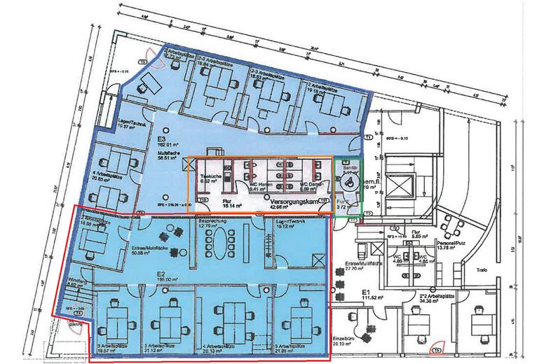 Moderne Büros & Coworking in Göppingen – vom Arbeitsplatz bis zur 200 m² Einheit – Grundriss