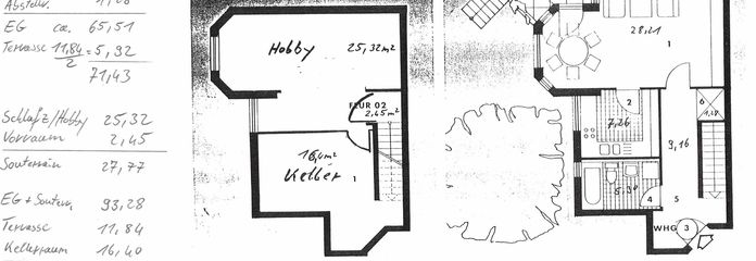 Grundriss mit Flächenangaben