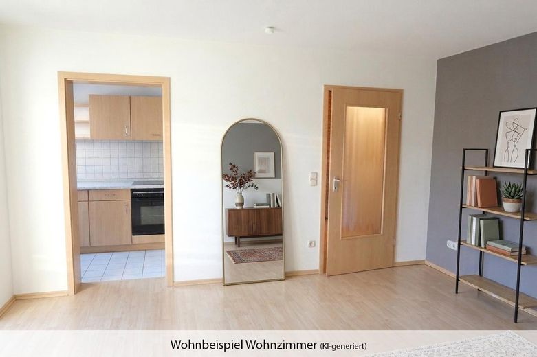 Helle Dachgeschosswohnung mit Loggia, Stellplatz und Wohlfühlfaktor in Langenzenn (VB) – Wohnzimmer – Wohnbeispiel
