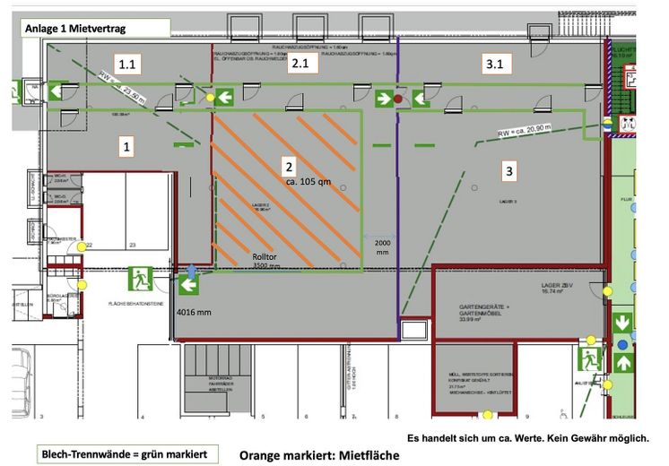 Ebenerdige neuwertige Lagerfläche mit Büro zu vermieten – Grundriss