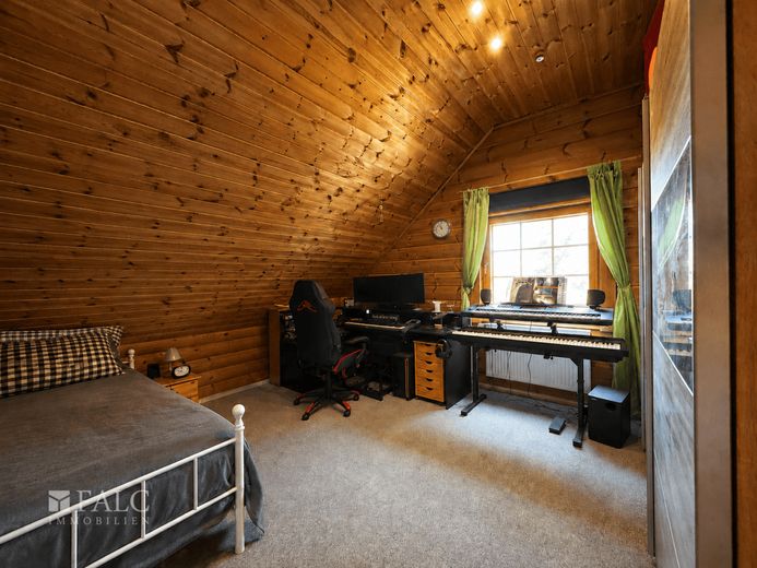 Appelhülsen-Skandinavischer Flair trifft moderne Energietechnik - Blockhaus mit besonderem Charakter – Schlafzimmer