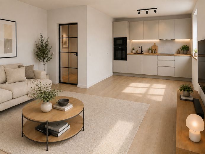 Frisch sanierte 3-Raum-Wohnung in ruhiger Lage – Wohnzimmer / Küche