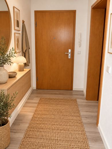 Balkonlu ve ankastre mutfaklı, tarihi çok aileli konutta çekici, modernize edilmiş 2 odalı daire - %6 getiri – Eingangstür/Flur _KI möbliert