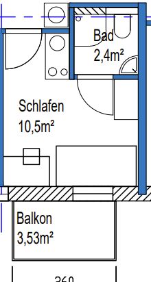 Grundriss Wohnung mit Balkon