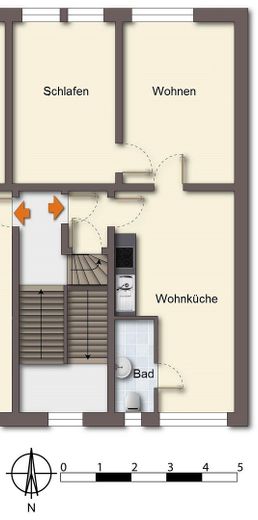 Grundriss WE 3 & WE 5 = 50qm