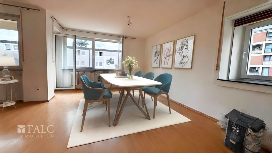 3-Zimmer-Wohnung als Monteurunterkunft für bis zu 8 Personen – Wohnzimmer Muster