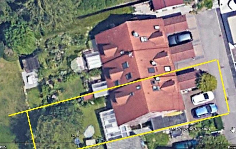 Luftbild, gelb umrahmter Teil