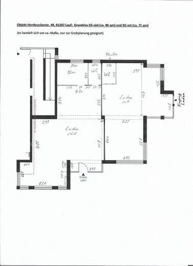 Grundriss mit ca.-Maßen