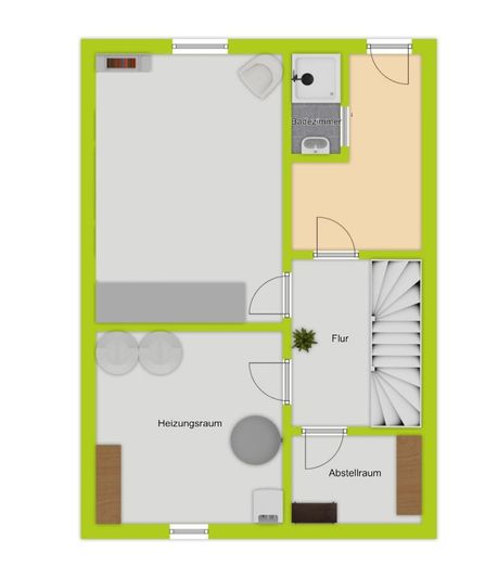 Reihenmittelhaus mit Terrasse, Loggia und Garage in Köln-Seeberg – 2D Grundriss KG
