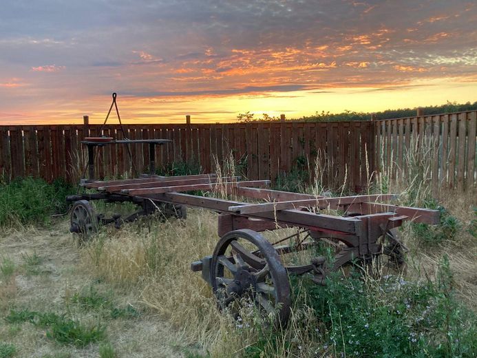 Heuwagen im eigenen Garten