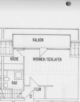 Appartamento mansardato di 1 stanza con balcone esposto a sud a Erkrath-Unterfeldhaus – Grundriss