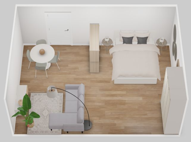 Wohn-/Schlafzimmer Möbiliert 1