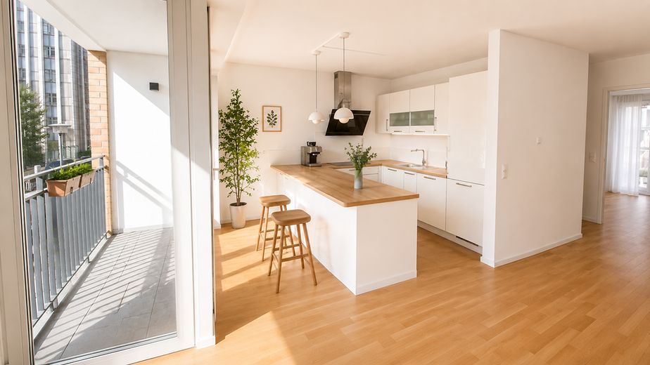 Luminoso piso de obra nueva de 97 m² de 2019 en Lichtenberg: 3 habitaciones, 2 balcones, ascensor, calefacción por suelo radiante, sin comisión, disponible para ocupar – Foto 6