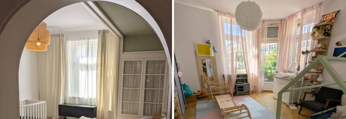 Простора сімейна квартира в Неккарштадт-Ост: 5-кімнатна квартира в будинку старої забудови з житловою кухнею – Titelbild Collage
