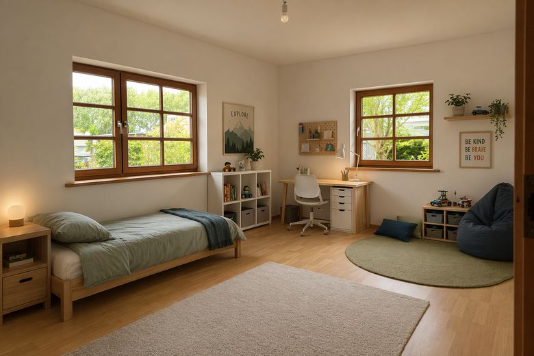 Ihr neues Zuhause auf Rügen? 130m² auf einer Ebene im Ostseebad Glowe, provisionsfrei vom Eigentümer – Zimmer 3 mit KI eingerichtet