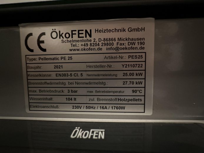 Typenschild Heizung