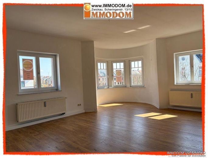 3-Zimmer-Wohnung in Zwickau-Nordvorstadt, herrschaftliches Wohnen mit großer Wohnküche, Erker und 2 Balkonen! – Kind (ggf. teilbar)