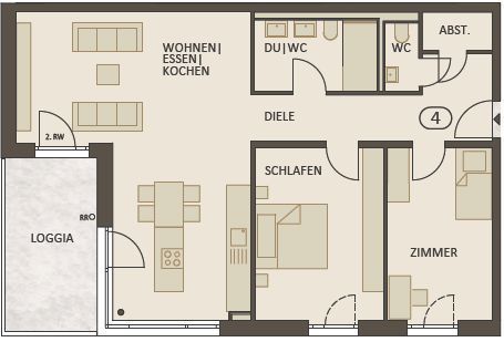Charmante 3-Zimmer-Wohnung mit Balkon in Kirchheim unter Teck – Grundriss