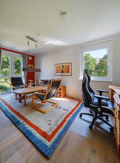 Oberneuland: Like-new end-of-terrace house with green views, roof terrace – commission-free – Zimmer 3 mit Grünblick