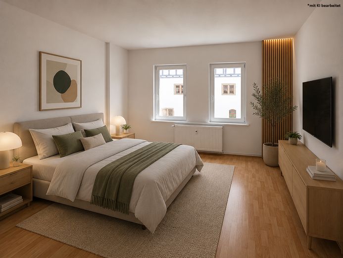 Schöne 3-Raum-Wohnung im Zentrum von Bad Langensalza – Schlafzimmer Beispieleinrichtu