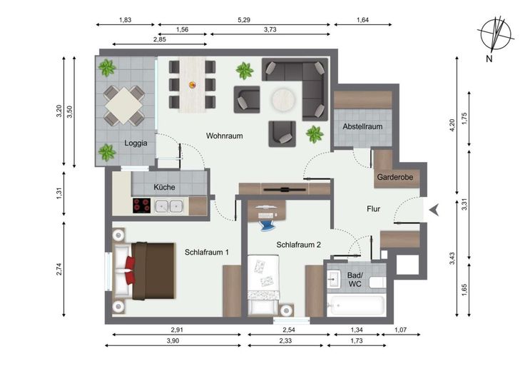 Besser als Netflix: Live-Meerblick in Büsum – Grundriss Wohnung 120