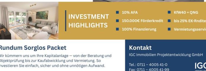 Für Kapitalanleger: Top Investment - QNG ETW in BaWü