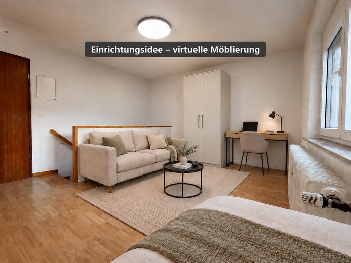 WOW! Lichte en gerenoveerde 1,5-kamerwoning met nieuwe keuken om je thuis te voelen – Helles Wohn-/Schlafzimmer
