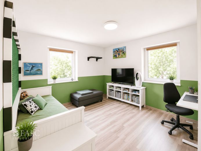 Großzügige Stadtvilla mit Pool und pflegeleichtem Parkgrundstück – Kinderzimmer 1