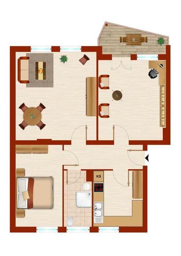 Erstbezug nach Sanierung: Helle 3-Zimmer-Wohnung mit Stellplatz& Keller – sofort bezugsfrei – Grundriss