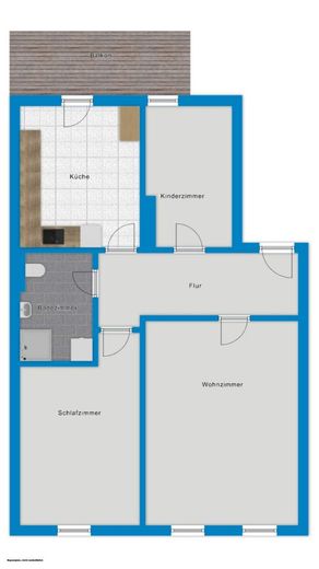 Aufgepasst! Attraktive 3-Raumwohnung mit Balkon in der Reilstraße! – Grundriss