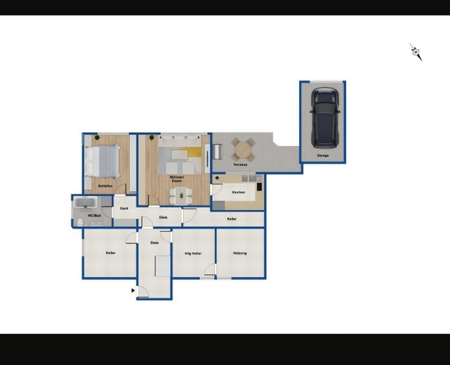 Hochwertiges Massivbau Einfamilienhaus / Zweiparteienhaus – Grundriss UG