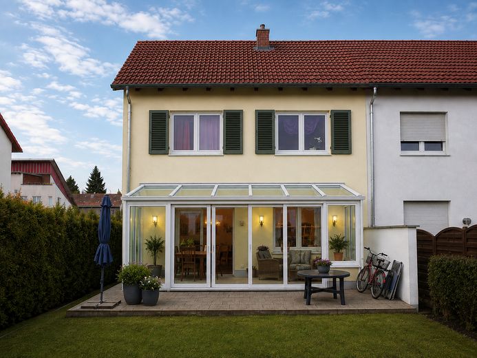 Grundsolides sonniges ruhiges (Sackgasse) Eckhaus mit viel Platz und Umlaufgarten – Klappläden Vorschlag