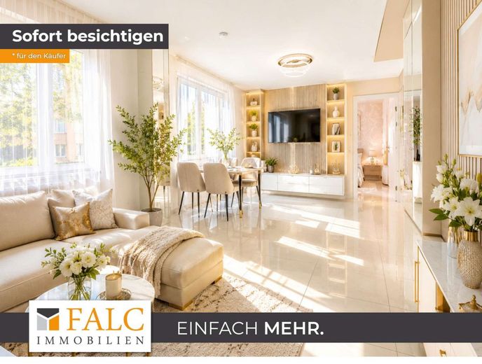 Sofort bezugsfrei: Helle 3-Zimmer-Wohnung mit modernem Wohngefühl – Wohnzimmer