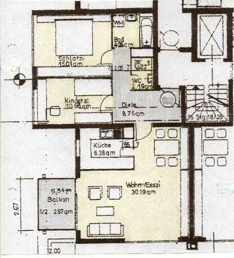 Zum Wohlfühlen, 3,5-Zimmer Wohnung mit Balkon in Sindelfingen Nord – Grundriss