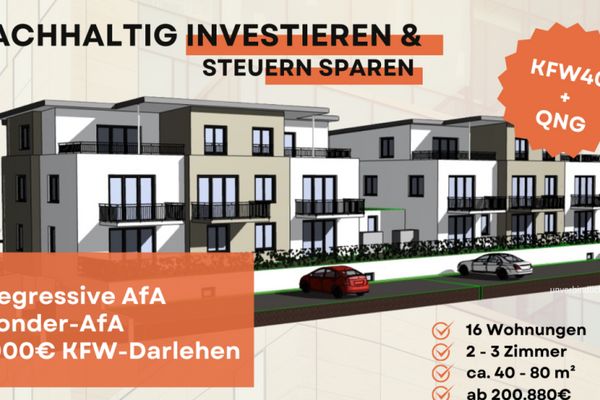 W2.7 * KfW40 + QNG = degressive AfA + Sonder-AfA + KFW-Förderdarlehen = positiver Cashflow
