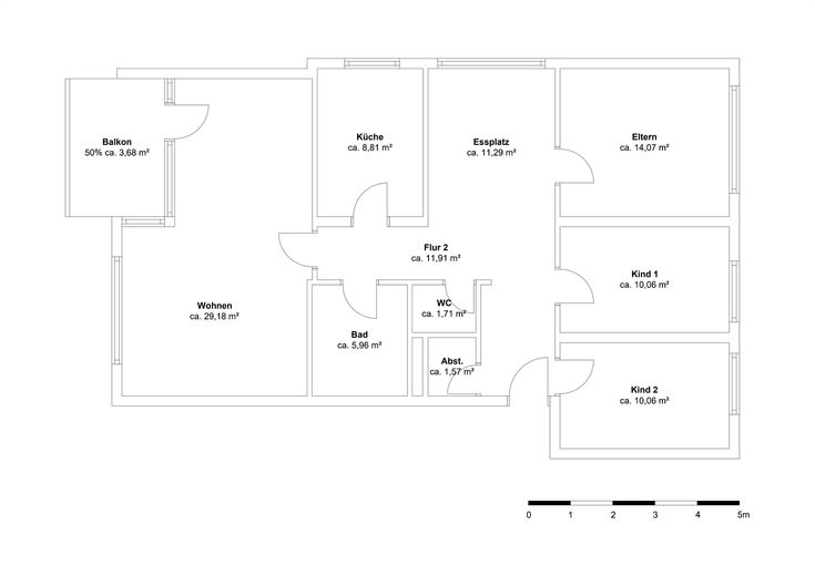 4 Zimmer Wohnung hochwertig renoviert in Top Lage – Grundriss