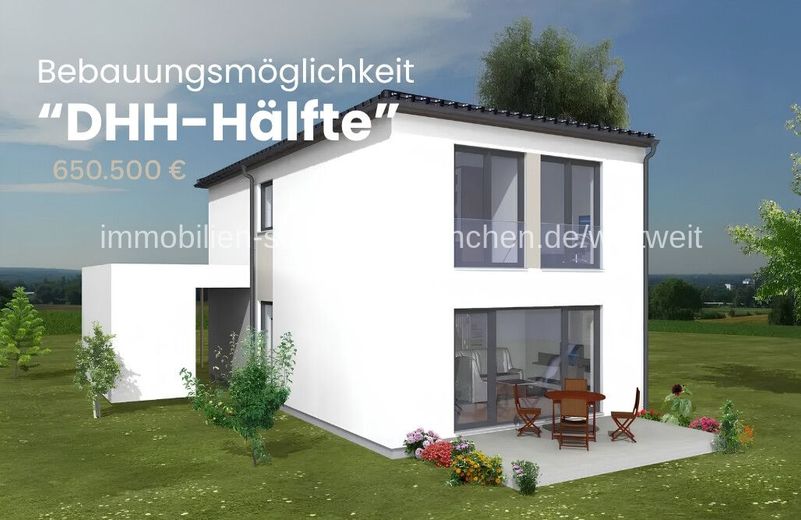 Bauträger oder Bauherren gesucht!
Wohnbaugrundstück für
bis zu zwei Gebäudekörper – DHH-Hälfte
