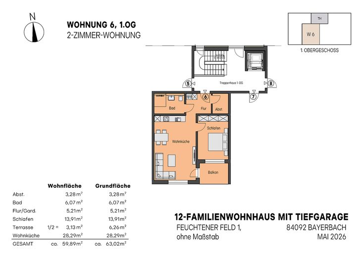 KfW 40 QNG|  Neubau | 3-Zimmer-Eigentumswohnung | Aufzug | Tiefgarage – Foto 9