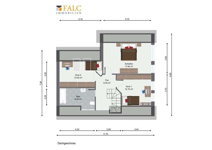 Commission-free. Well-equipped semi-detached house in a prime location! – Grundriss Dachgeschoss