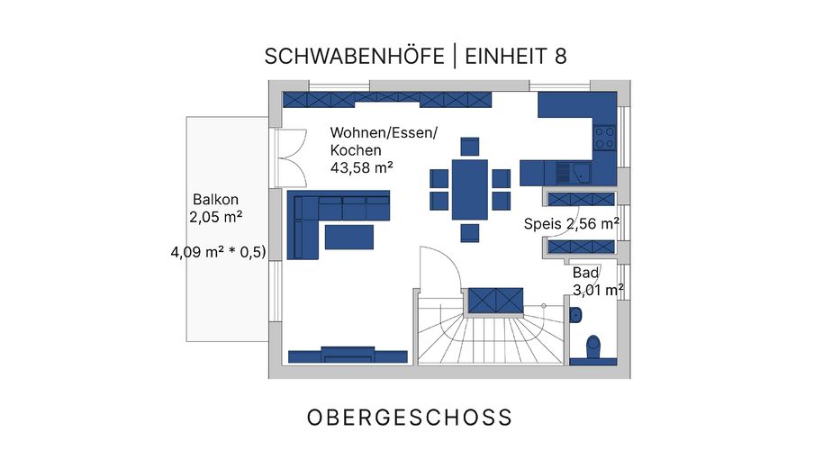 Eenheid 8 – Hoekwoning in rijbebouwing in landelijke stijl met tuin & dubbele garage | KfW-40-QNG, bouw begonnen – OG / Einheit 8