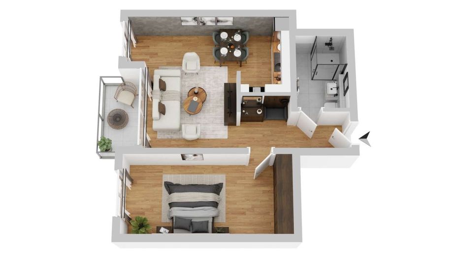 Licht, Raum und Ruhe - 2-Zimmer zum Ankommen! – Grundriss